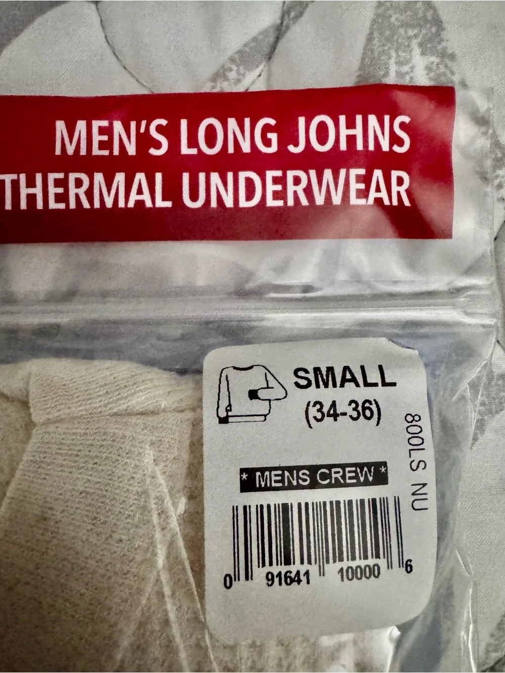 Indera Men's Traditional Long Johns Thermal Undershirt - Cream